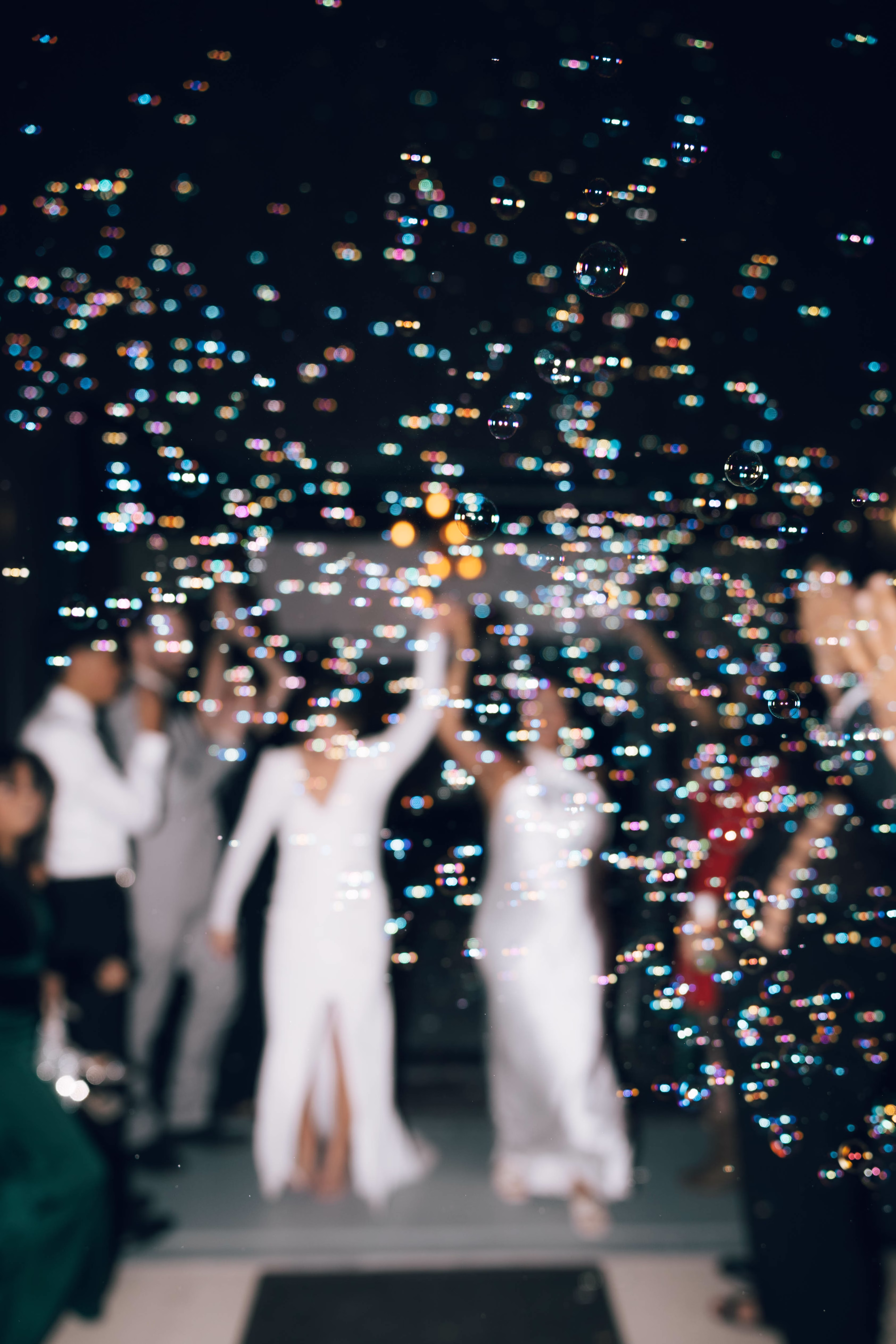 Newlyweds celebrate with magical sparkler send off at The Foxwood wedding venue in Hill Country Texas